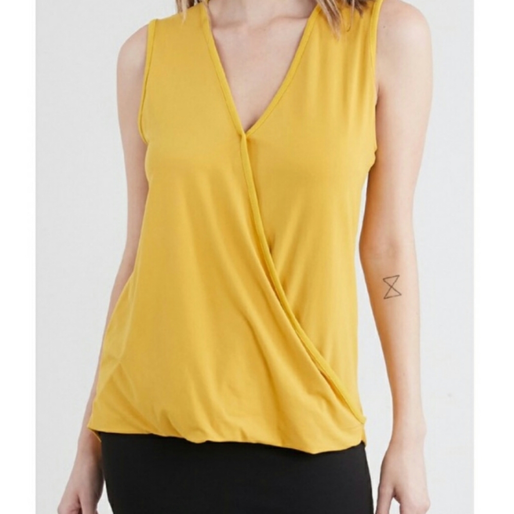 Doublju Plus Size Sleeveless Wrap Style Top